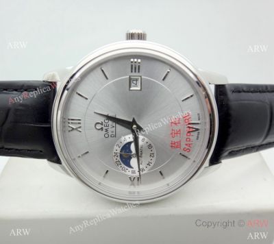 Replica Omega De Ville Moonphase Watch SS Silver Dial